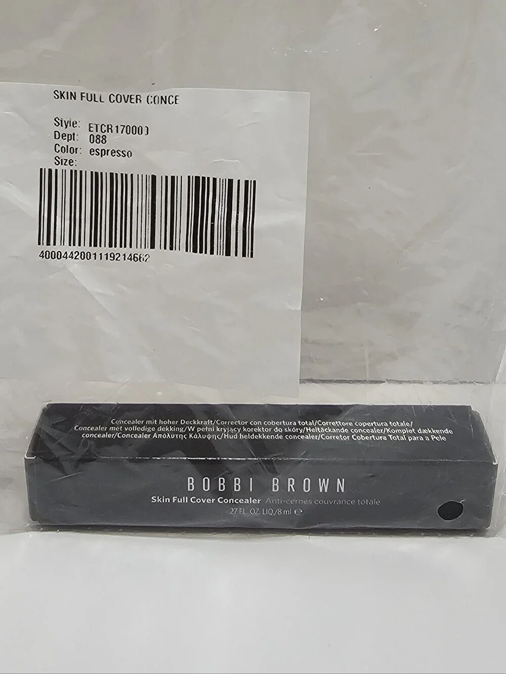 NWT Bobbi Brown Skin Full Cover Concealer in Espresso